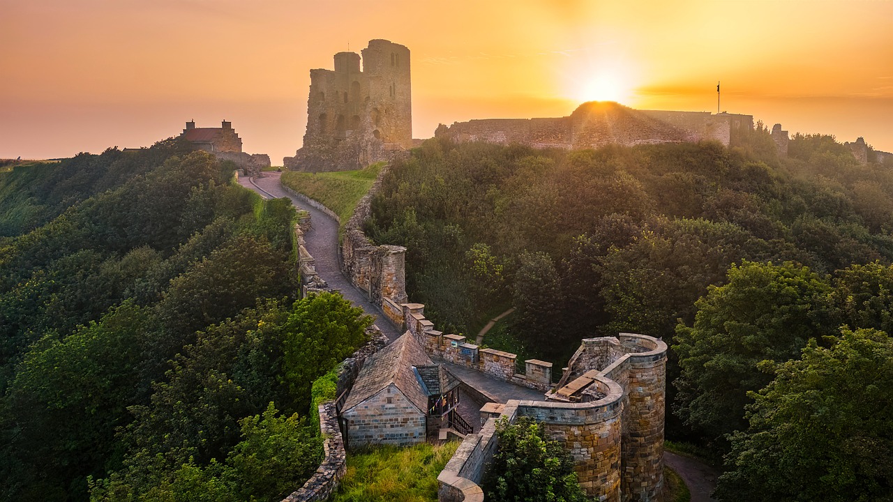 Scarborough Castle at sunrise